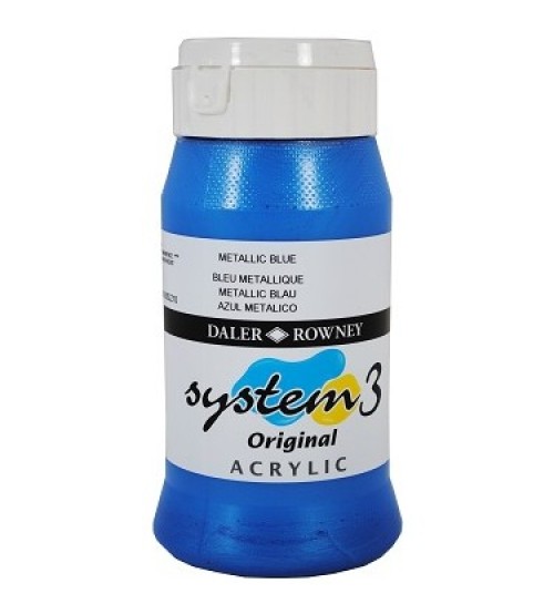 Daler Rowney System3 500 ml Akrilik Boya 718 Metallıc Blue 